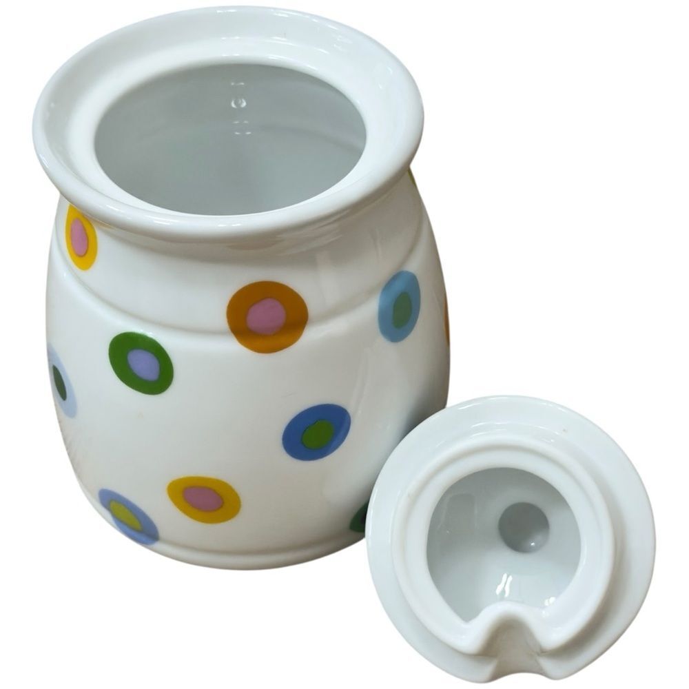 Daisy Dog Studio New York Colorful Polka Dot Jar with Lid. - Picture 4 of 9